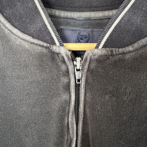 VTG Phat Farm Tracksuit Jacket Mens 1XL Gray Velour Crest Y2K 90s Rap Streetwear - Picture 4 of 15